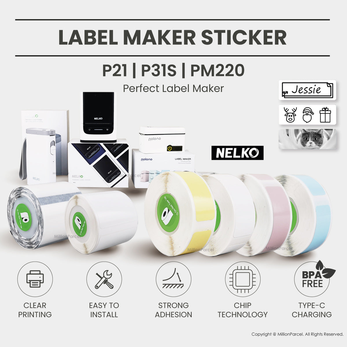 NELKO Paper Sticker | Label Sticker | Custom Sticker - MillionParcel