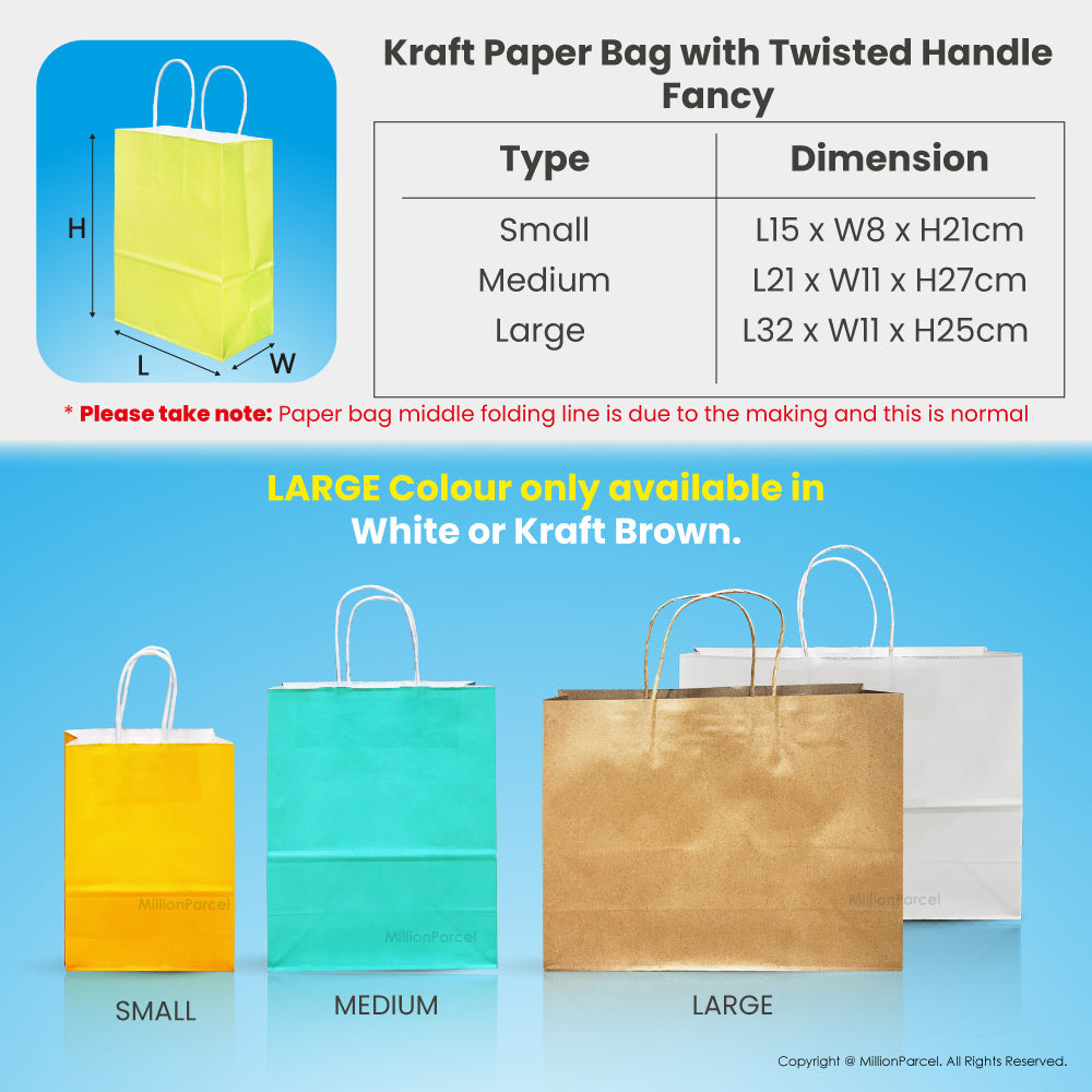 Beg Kertas Kraft dengan Pemegang Berpintal
