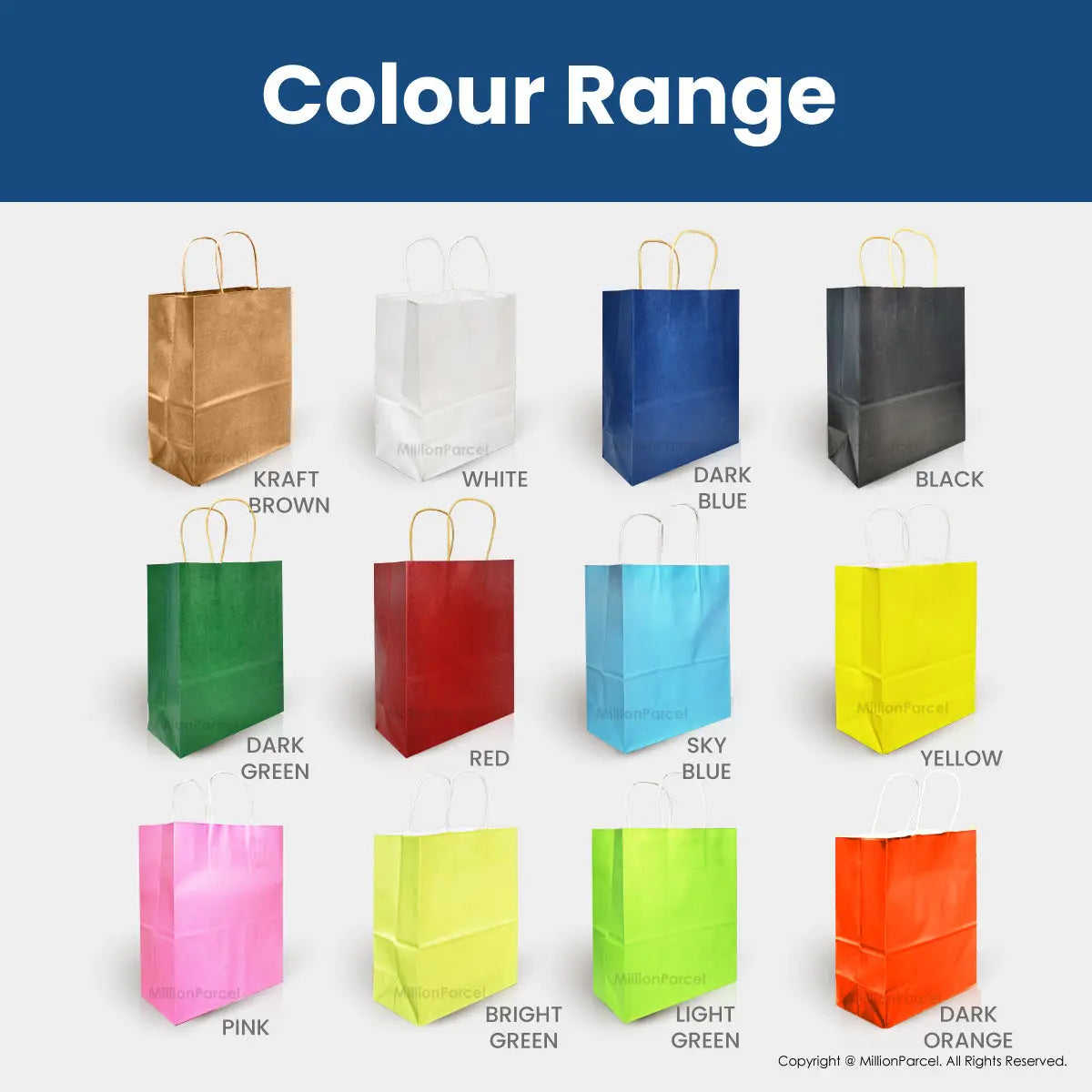 Kraft Paper Bag with Twisted Handle | Colour Paper Bag - MillionParcel