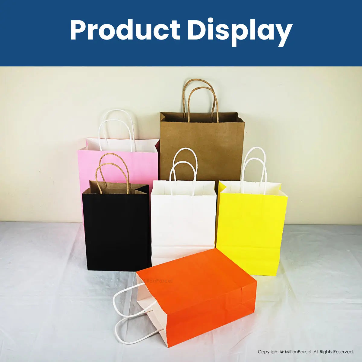 Kraft Paper Bag with Twisted Handle | Colour Paper Bag - MillionParcel