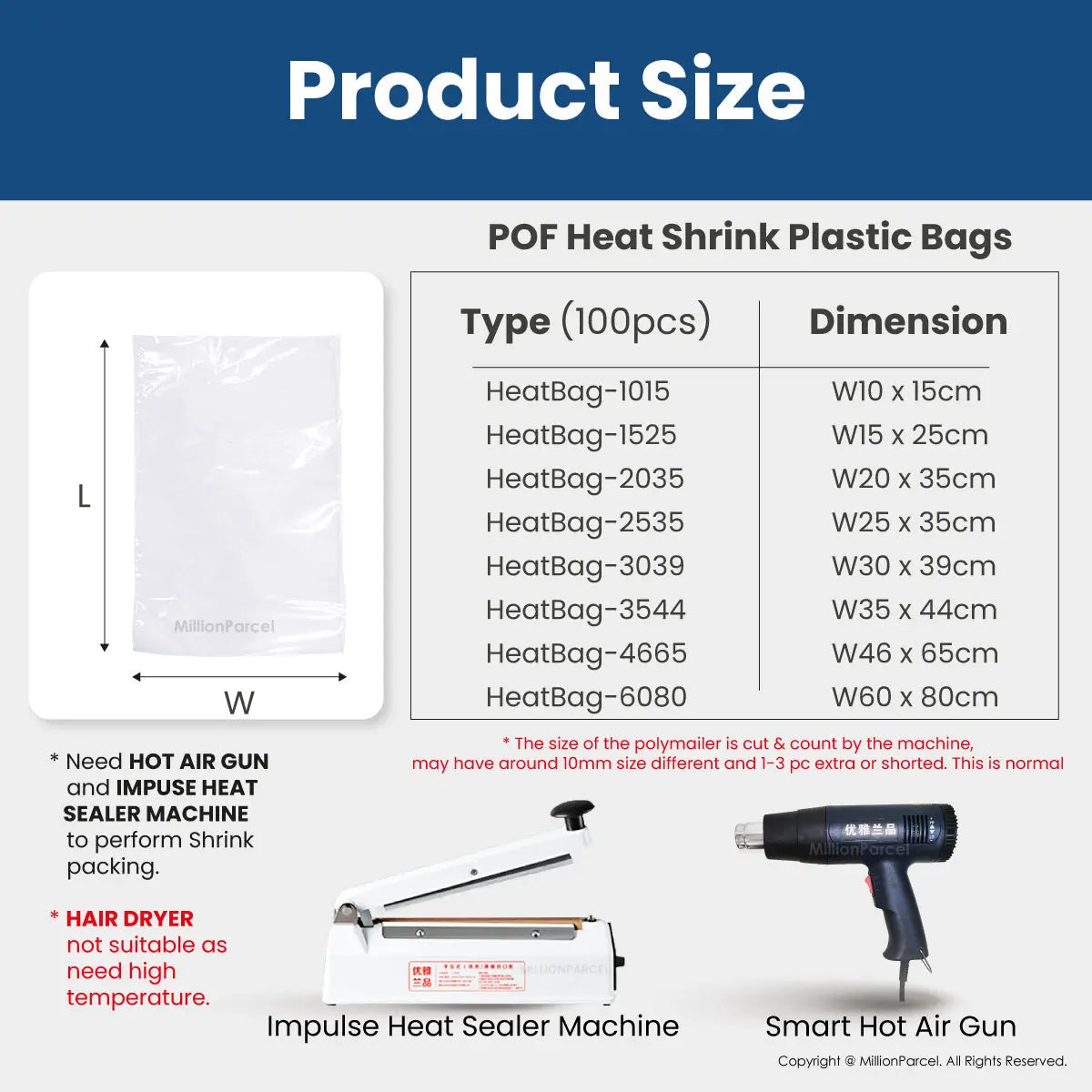 POF Heat Shrink Plastic Bags - MillionParcel