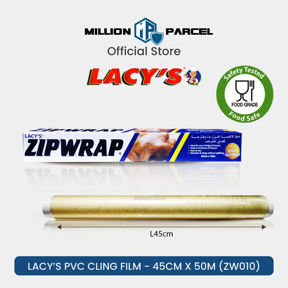 Lacy’s Zipwrap Cling Wrap | Chef bake Baking Paper | Aluminum Foil with Blade - MillionParcel