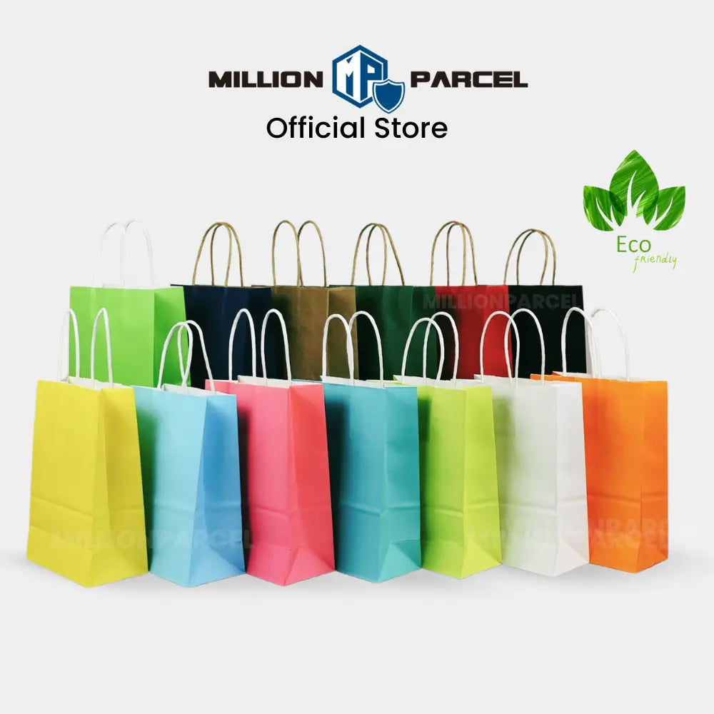 Kraft Paper Bag with Twisted Handle | Colour Paper Bag - MillionParcel
