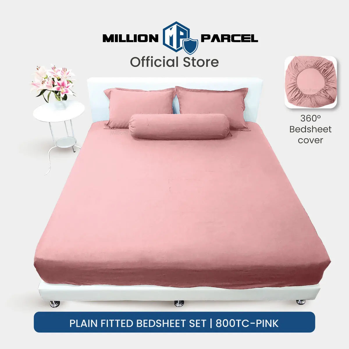 Plain Fitted Bedsheet Set | Microfiber 800TC - MillionParcel