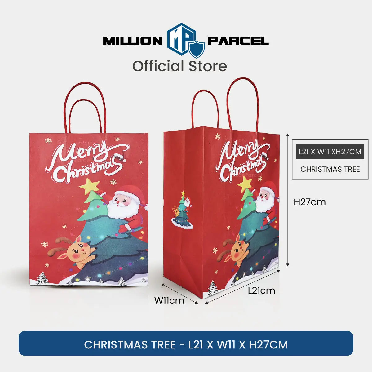 Christmas Paper Bag | Christmas Gift Bag - MillionParcel