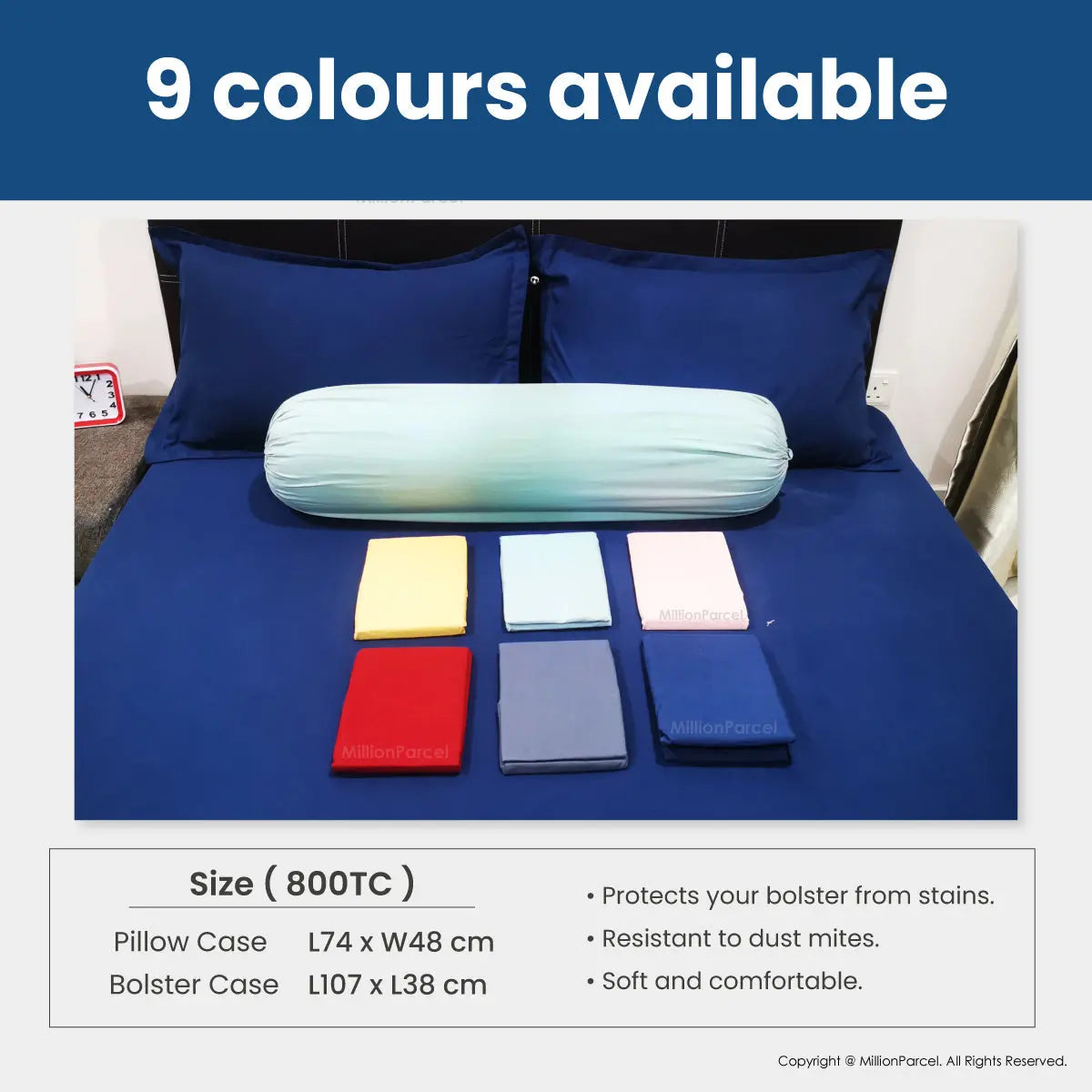 Plain Fitted Bedsheet Set | Microfiber 800TC - MillionParcel