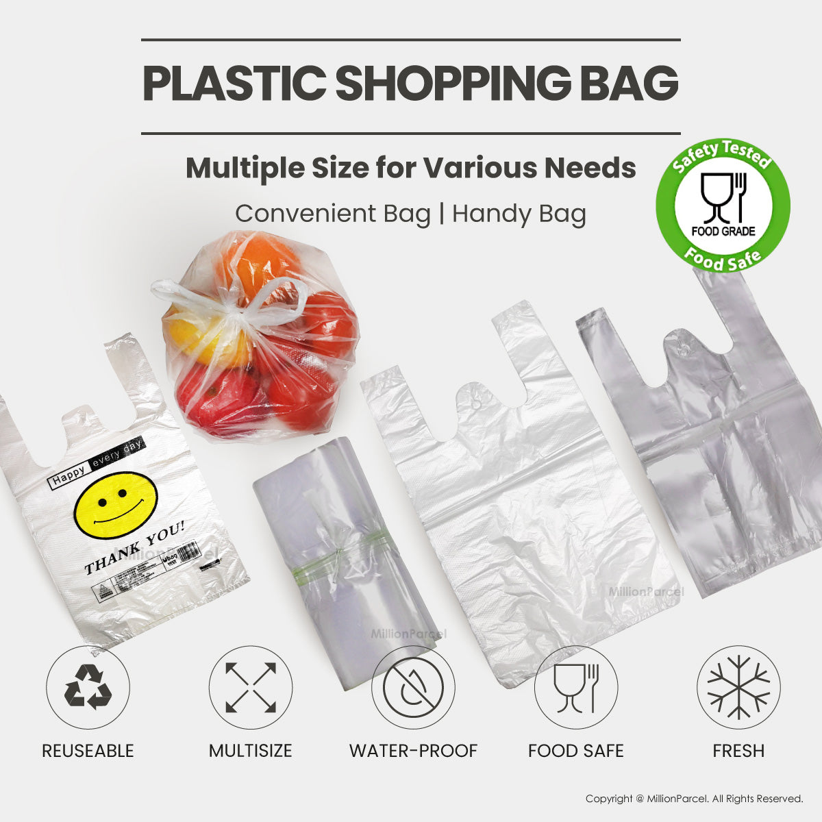 Plastic Shopping Bag - MillionParcel