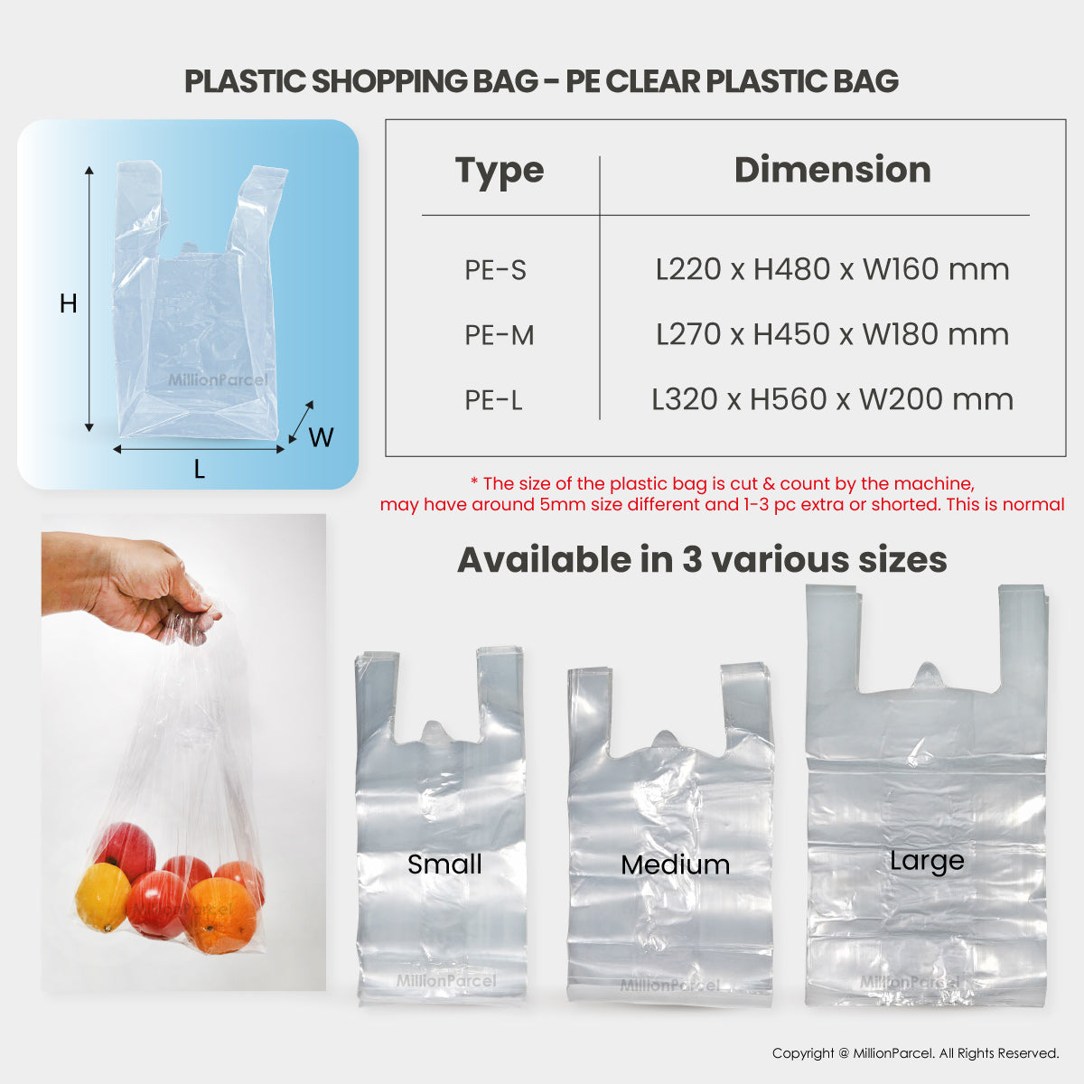 Plastic Shopping Bag - MillionParcel