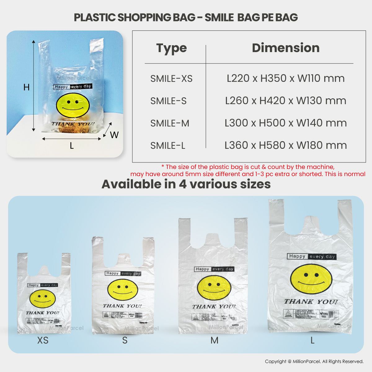 Plastic Shopping Bag - MillionParcel