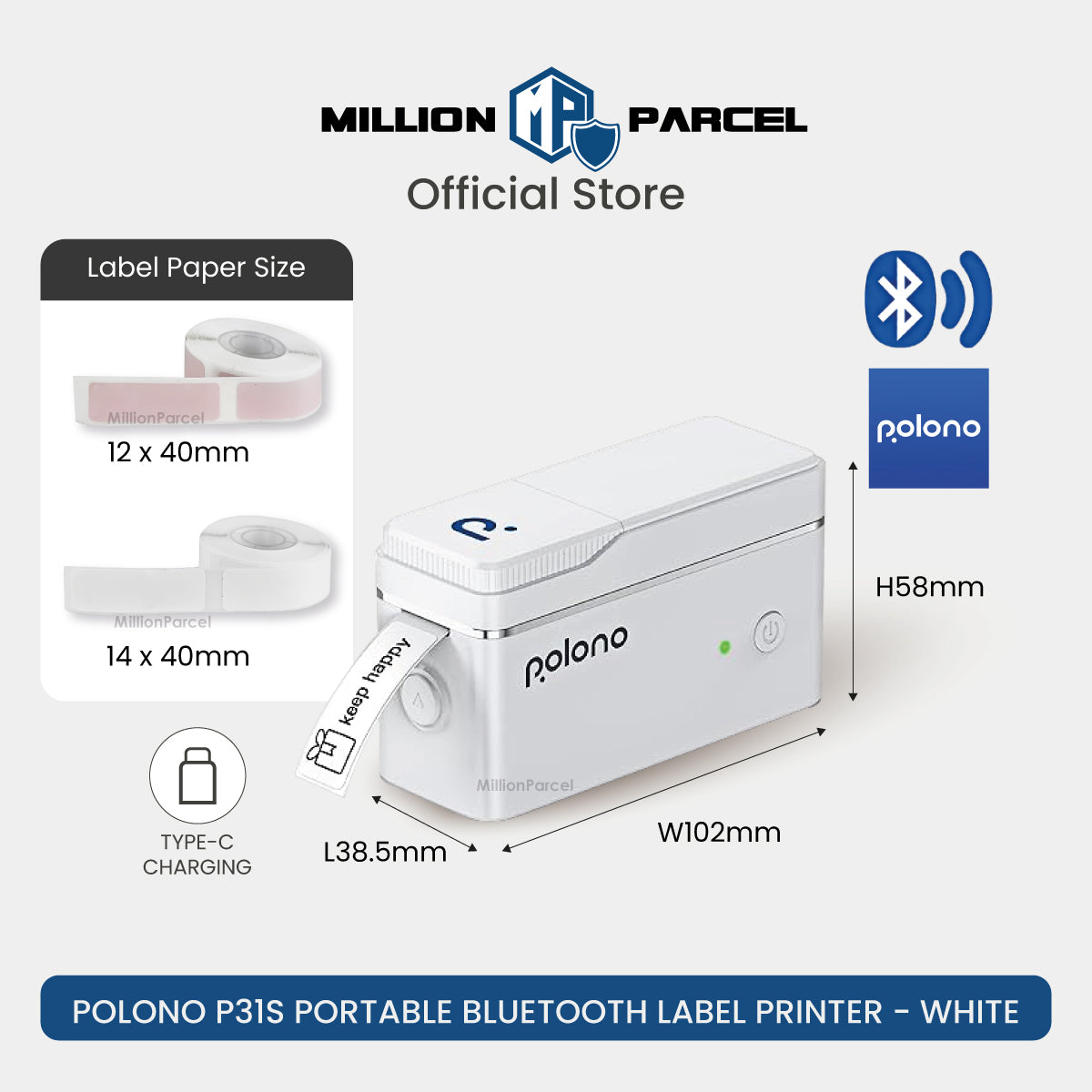 NELKO Thermal Printer | POLONO Name Label Printer - MillionParcel