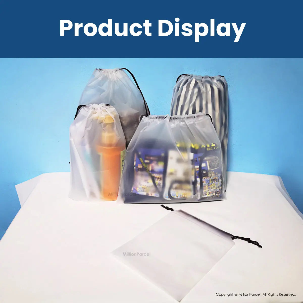 Transparent drawstring outlet bag