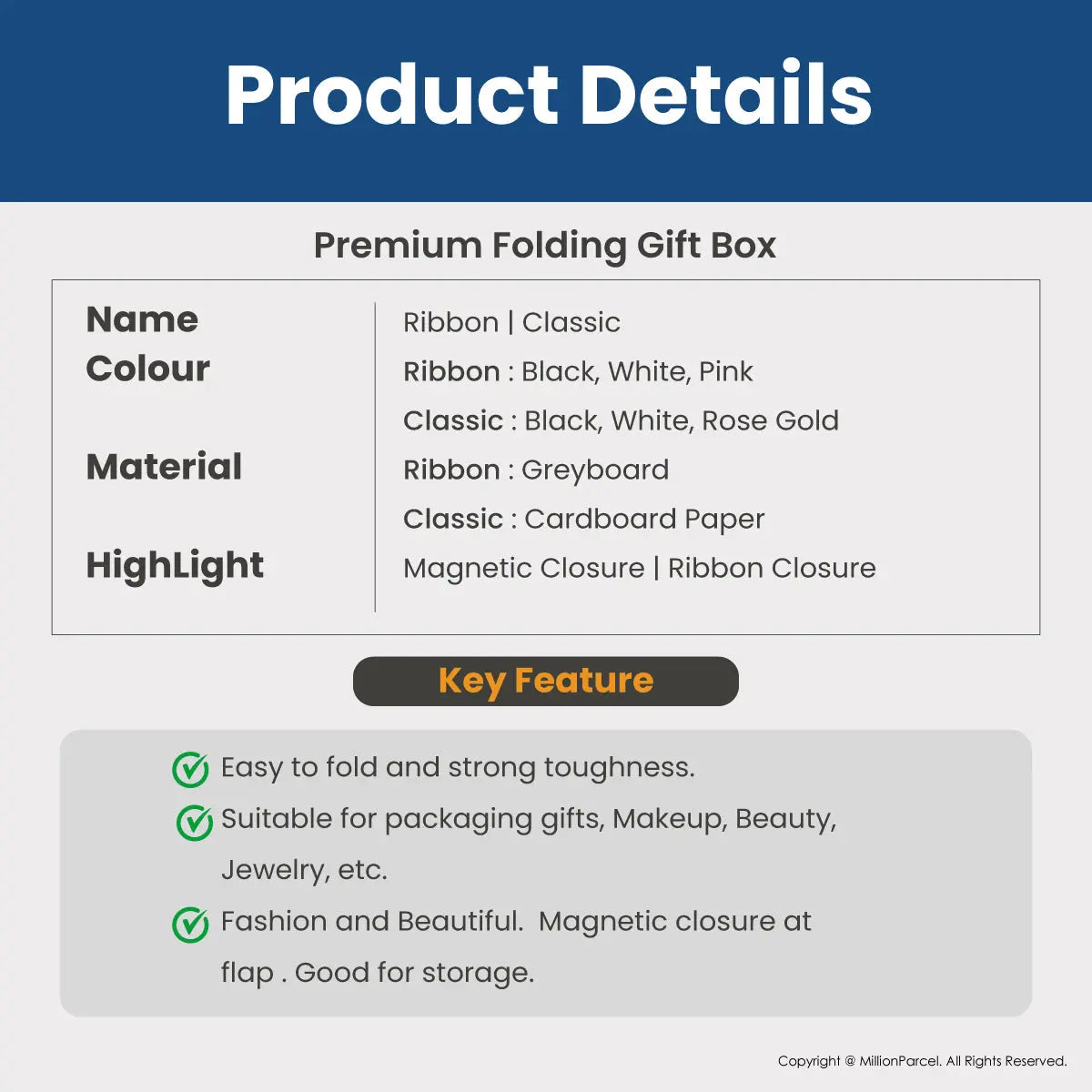 Premium Folding Gift Box | Magnetic Box - MillionParcel