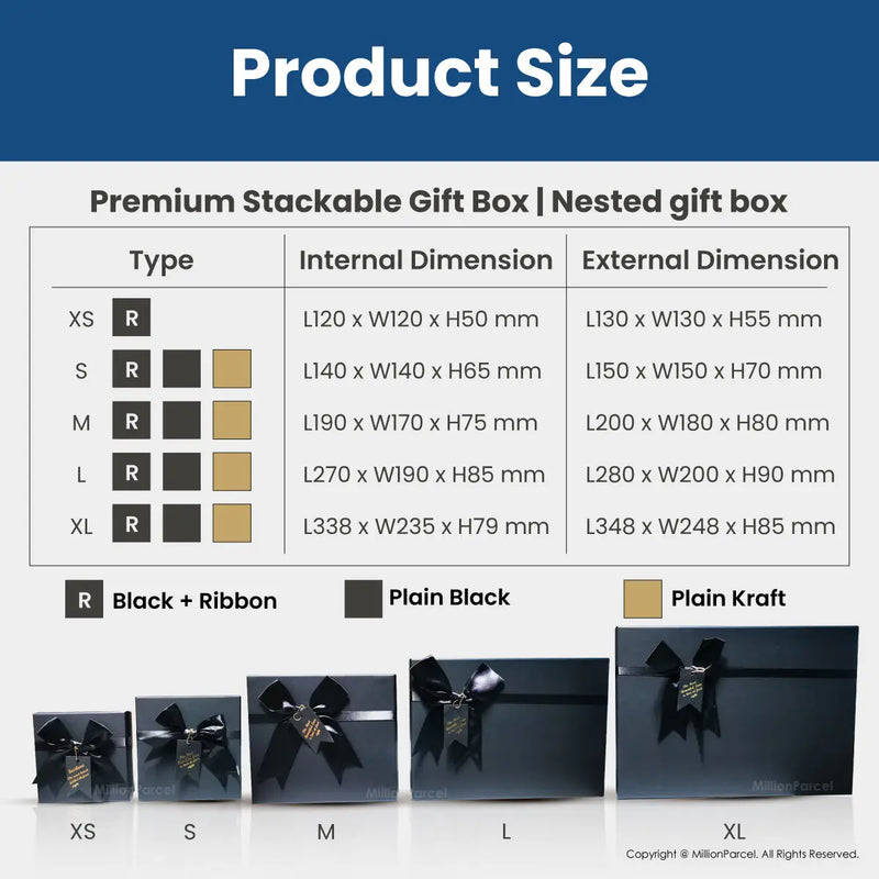 Stackable Gift Box Premium Stackable Gift Box | Nested gift box - MillionParcel