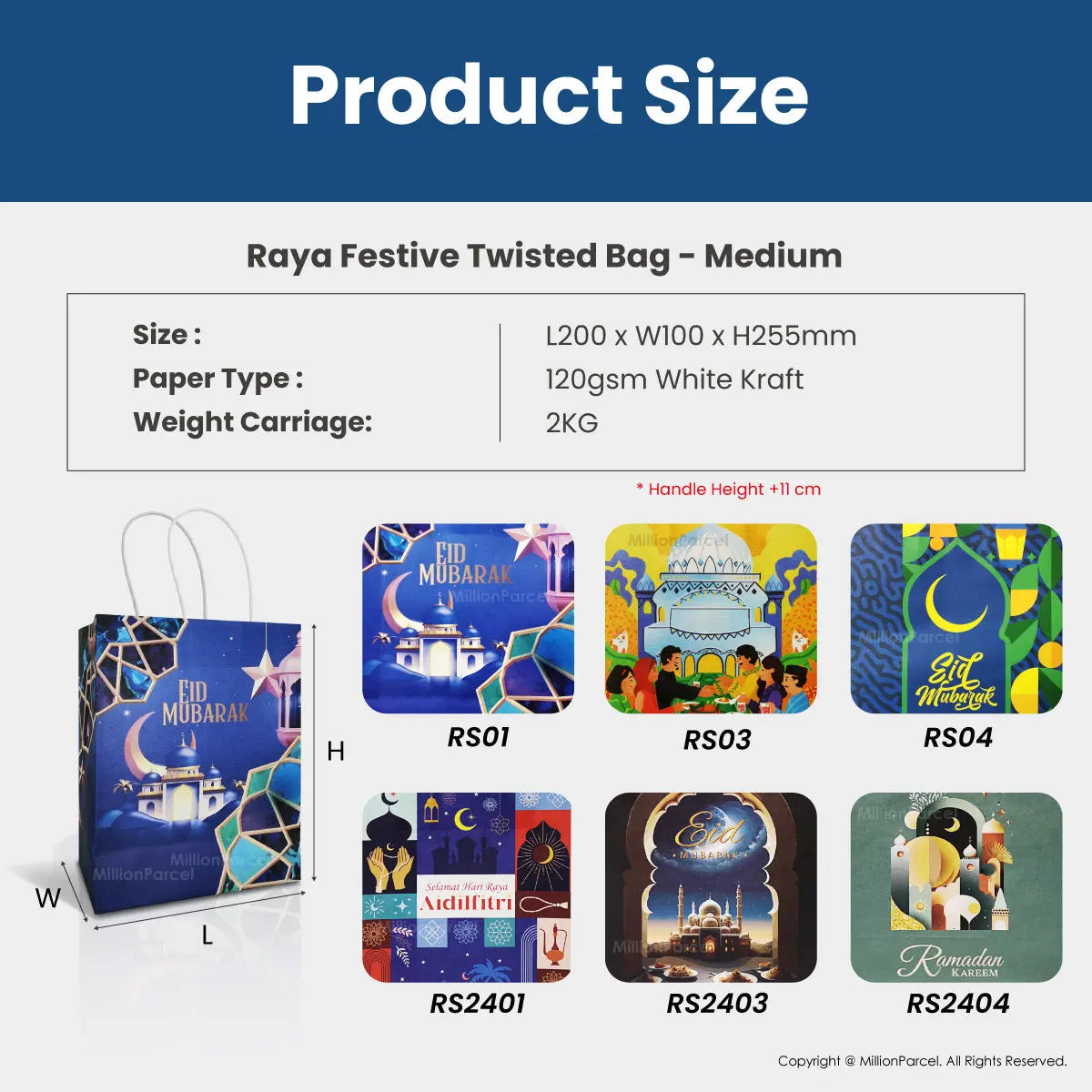 Hari Raya Paper Bag | Raya Festive Twisted Bag - MillionParcel