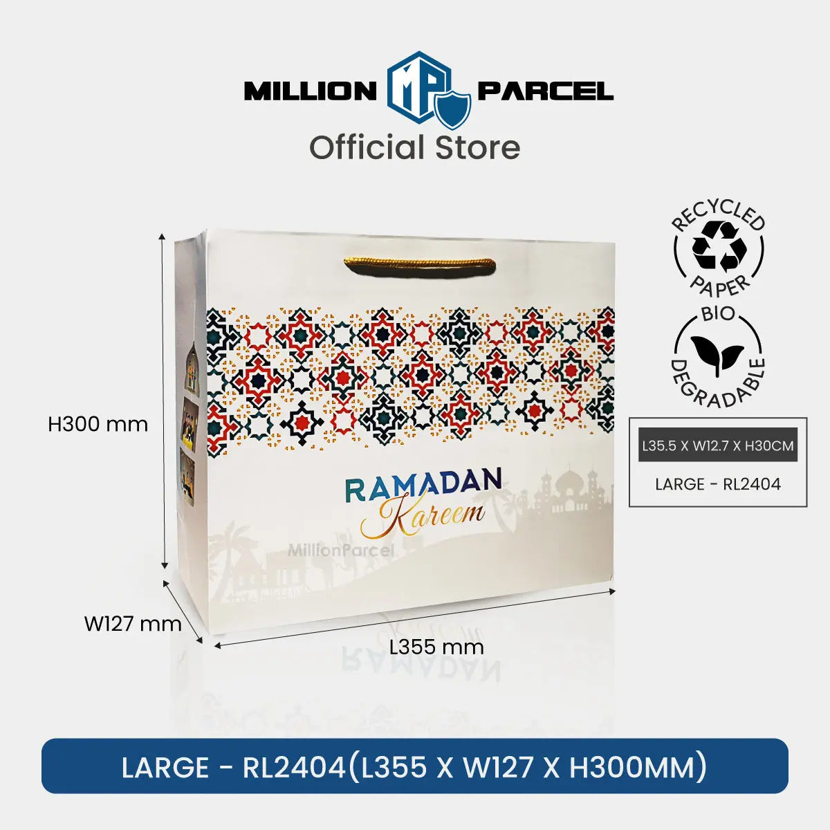 Hari Raya Paper Bag | Raya Festive Twisted Bag - MillionParcel