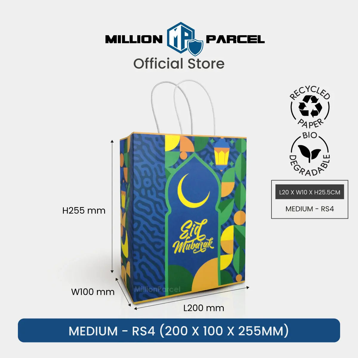 Hari Raya Paper Bag | Raya Festive Twisted Bag - MillionParcel