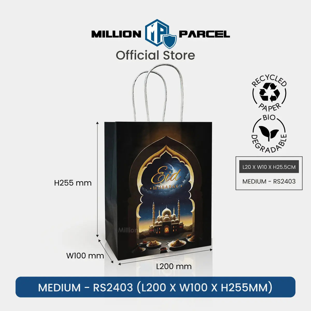 Hari Raya Paper Bag | Raya Festive Twisted Bag - MillionParcel