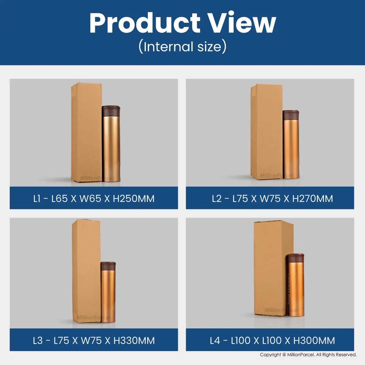 Carton Box - L Series | Prefect for Wine, Bottle or any Rectangle Size - MillionParcel