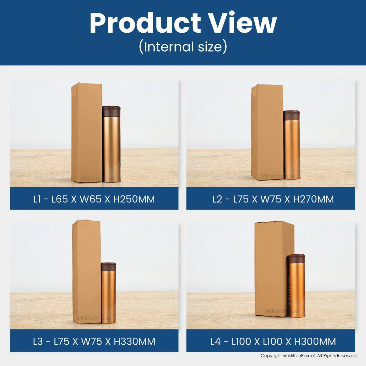 Carton Box - L Series | Prefect for Wine, Bottle or any Rectangle Size - MillionParcel