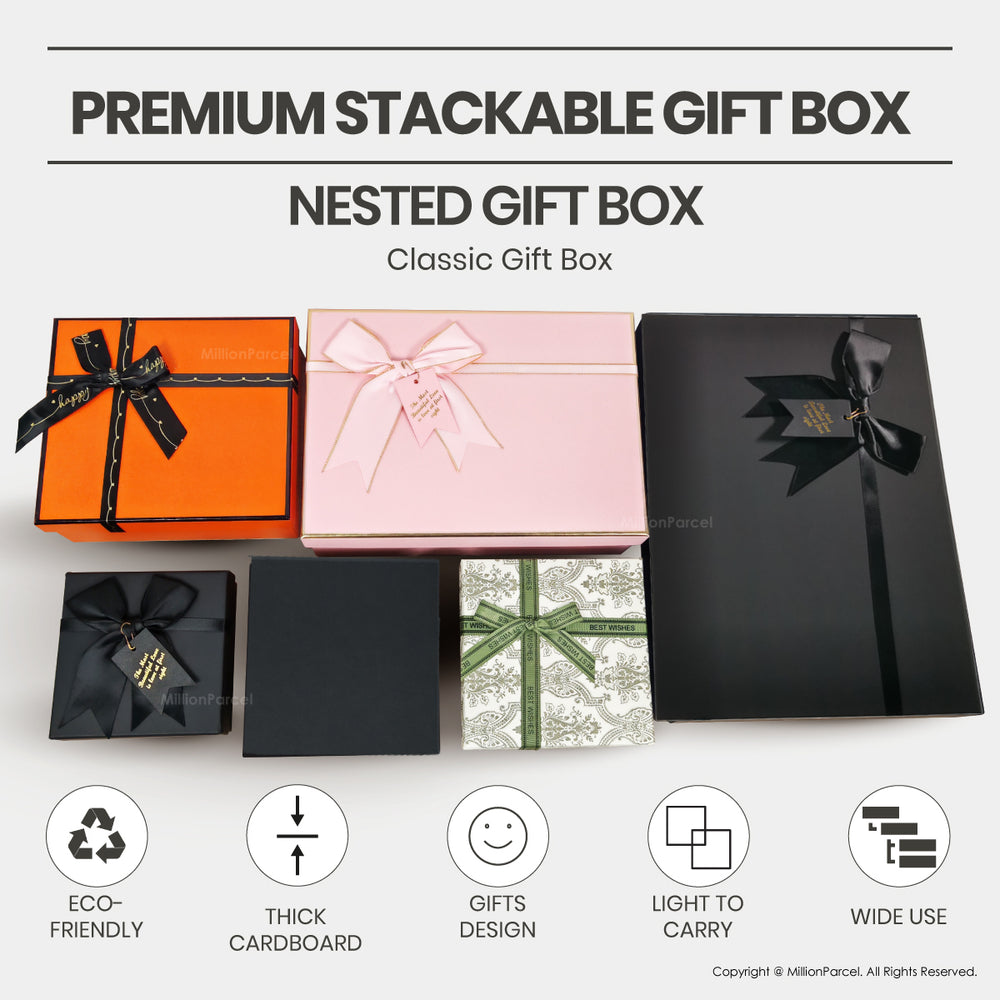 Premium Stackable Gift Box | Lid and Base Gift Boxes - MillionParcel