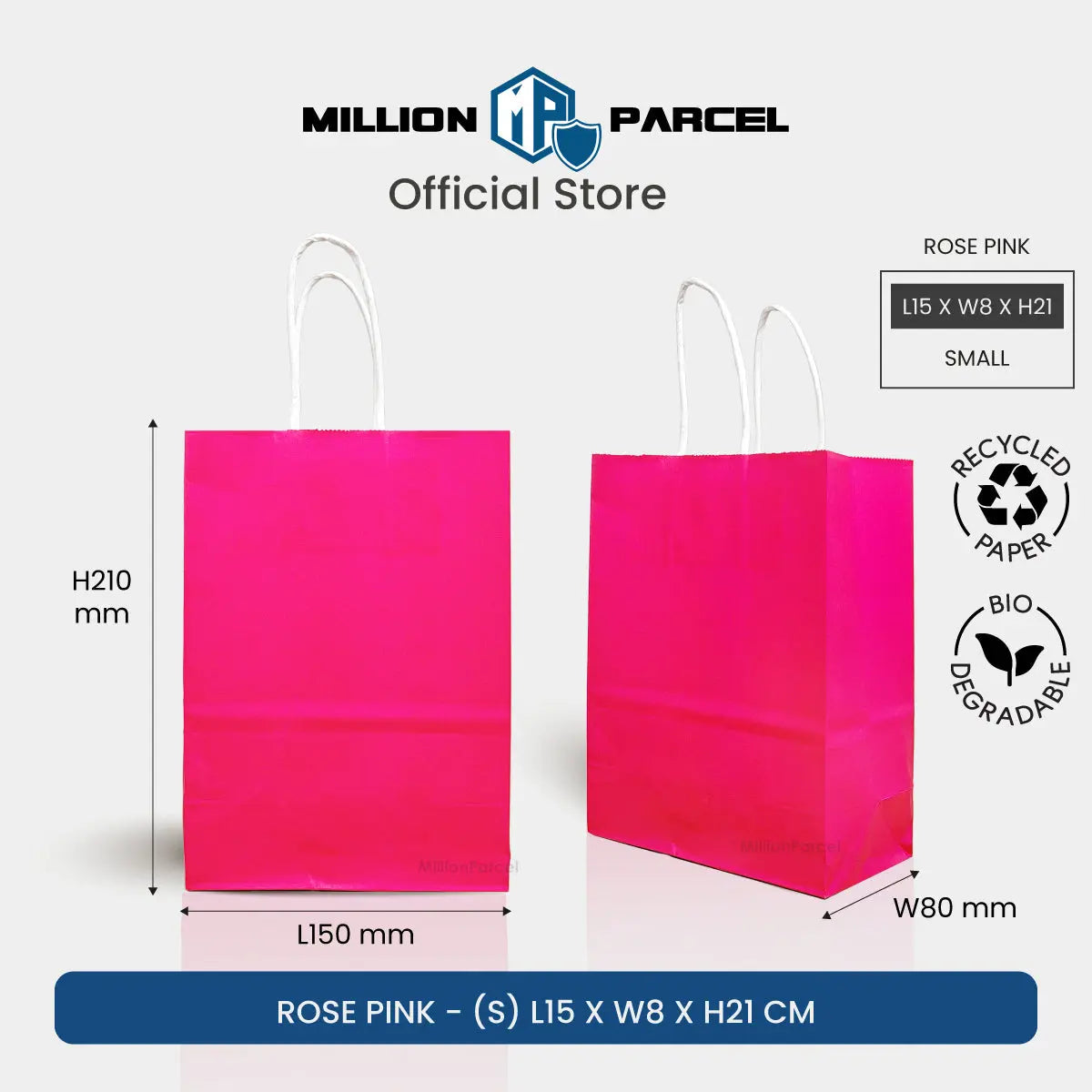 Kraft Paper Bag with Twisted Handle | Colour Paper Bag - MillionParcel