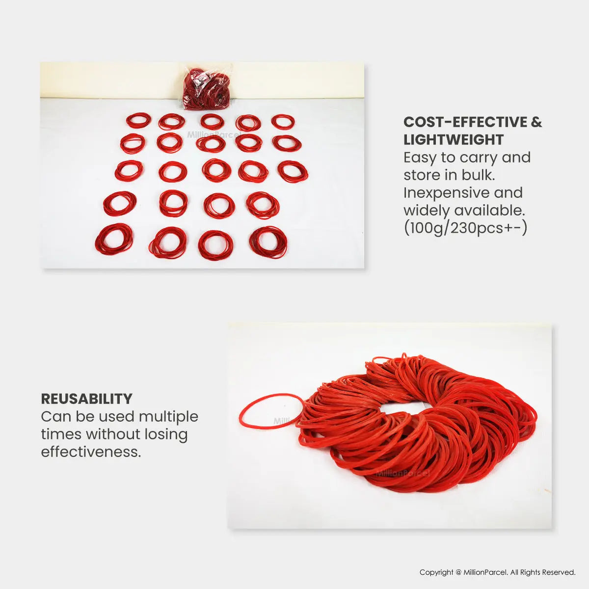 Elastic Red Rubber Band D5cm - 100g/pkt - MillionParcel