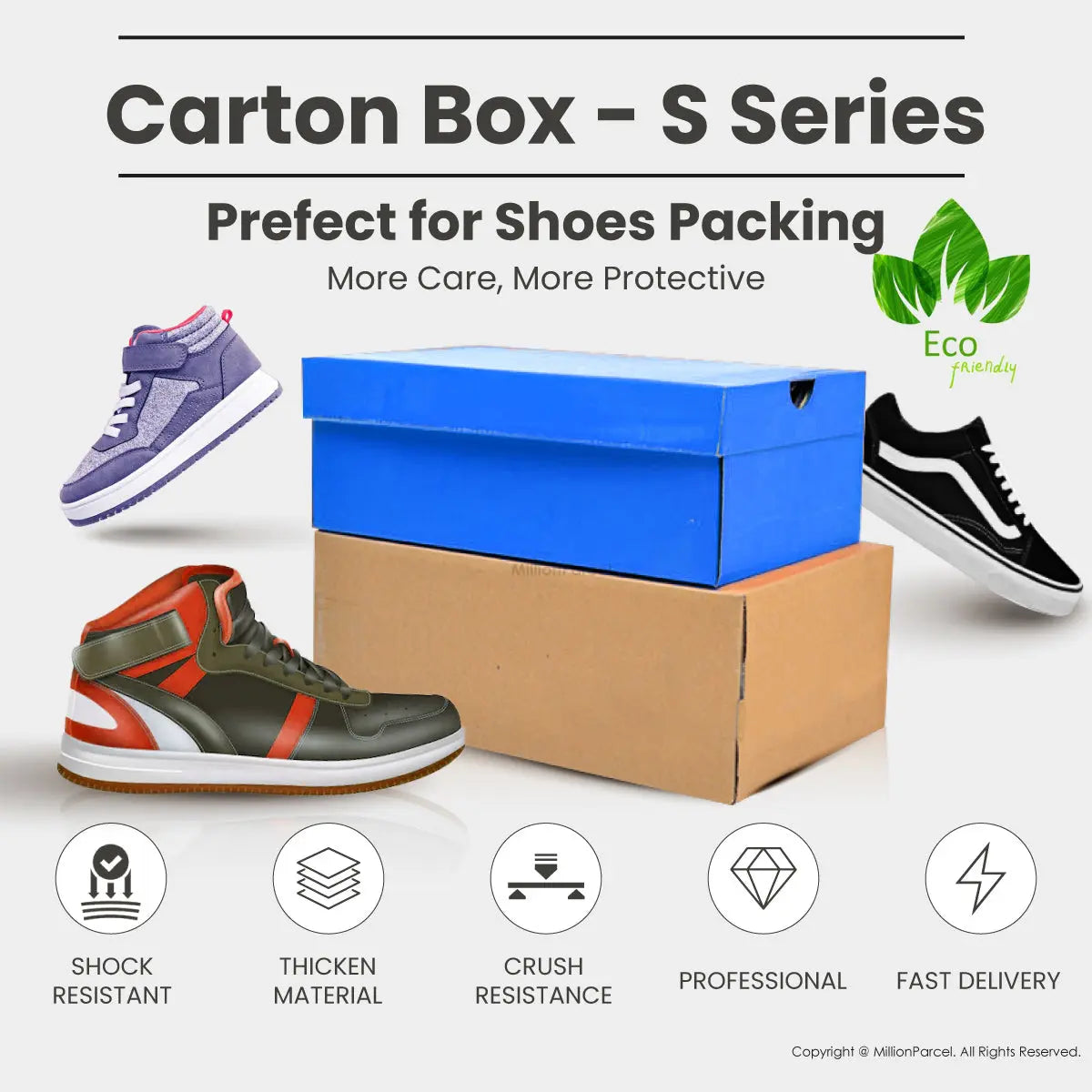 Carton Box - S Series | Prefect for Shoes Packing - MillionParcel