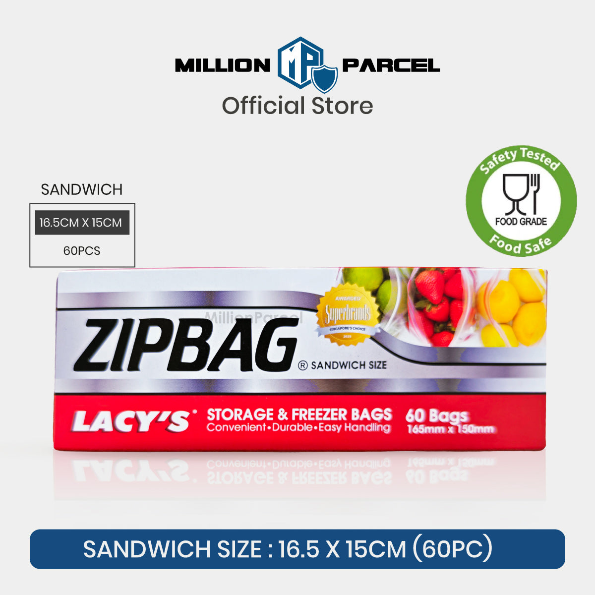 BEG ZIP LACY | Beg Penyimpanan &amp; Penyejuk beku