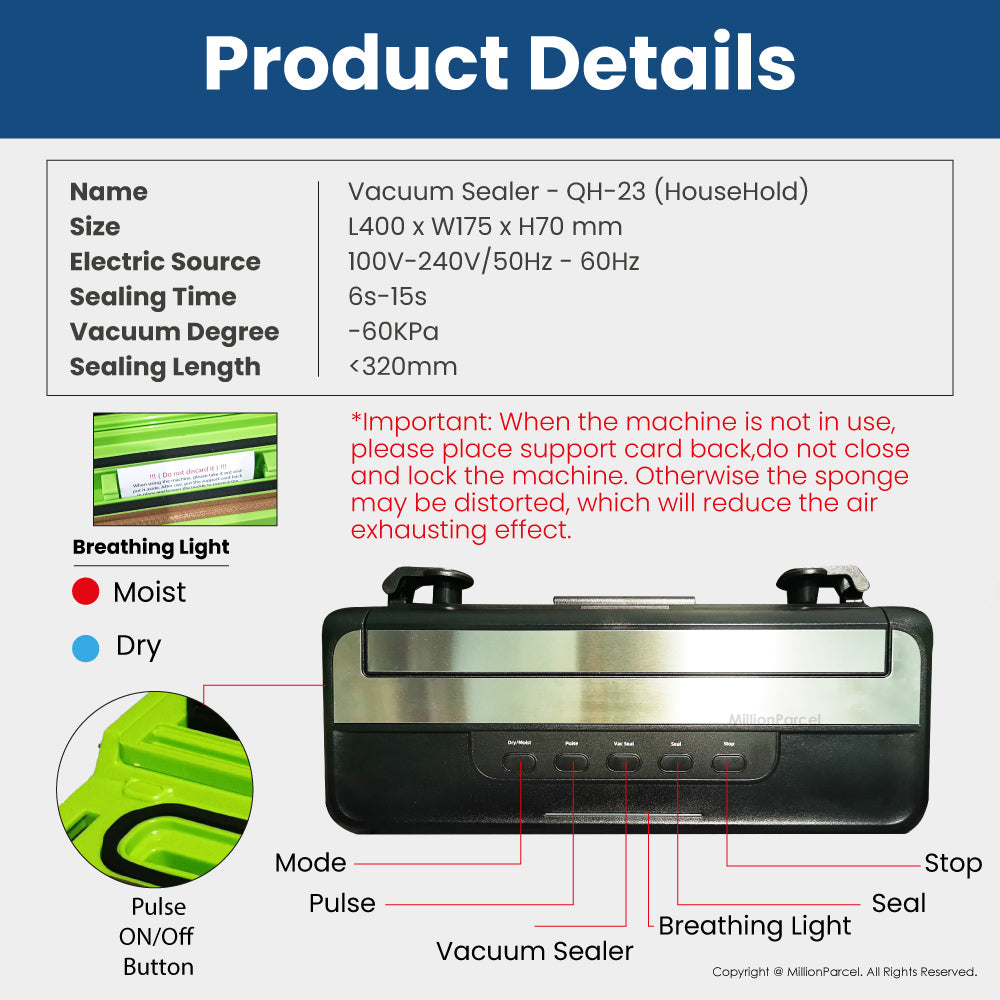 Smart Vacuum Sealer | QH-23 | PW-300A
