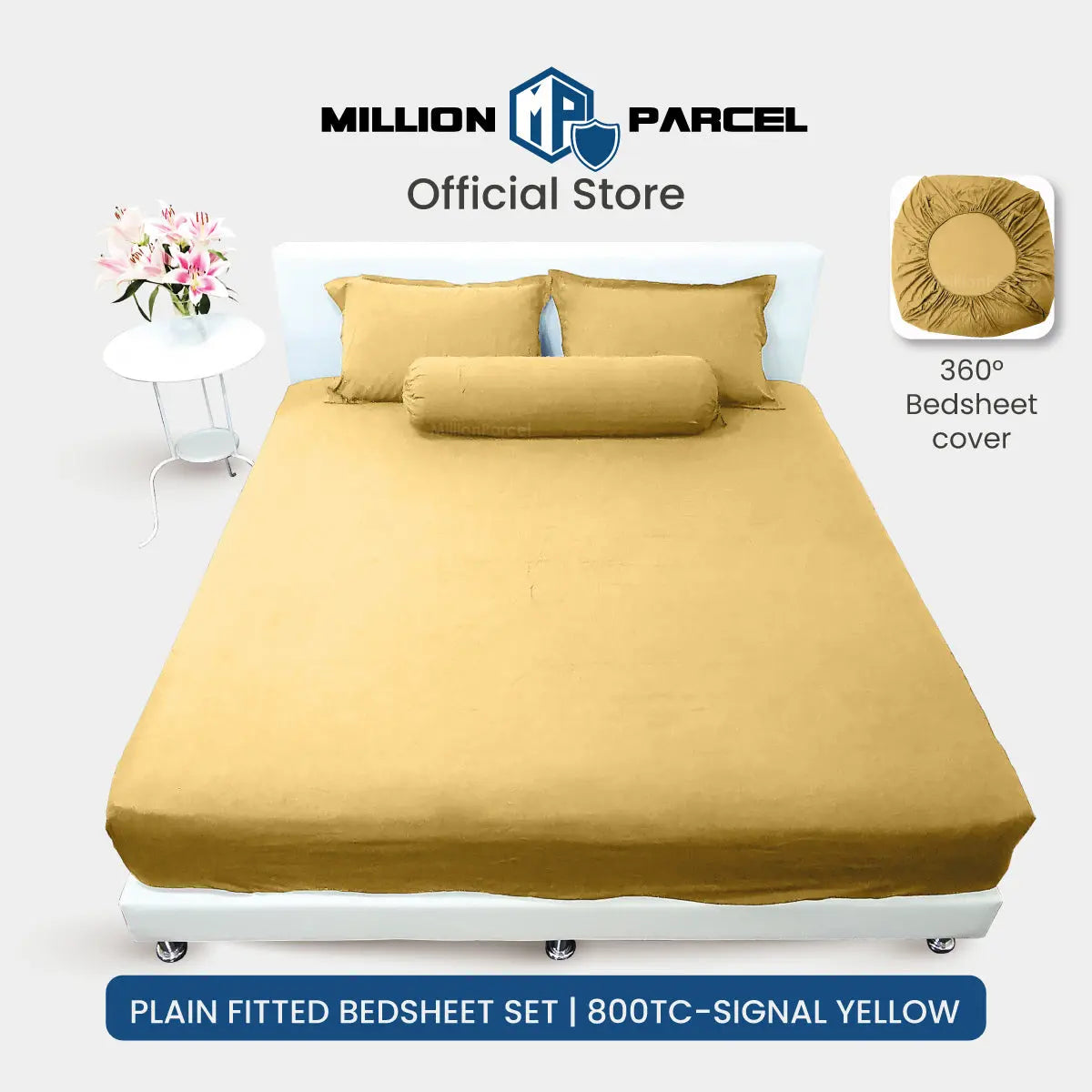 Plain Fitted Bedsheet Set | Microfiber 800TC - MillionParcel