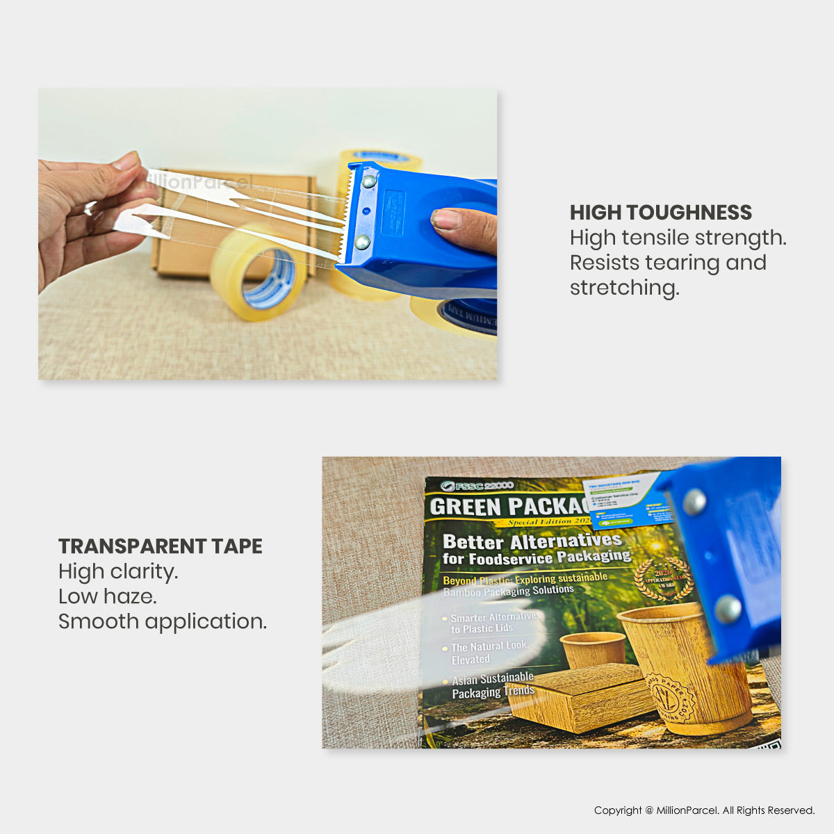 Silent Packing Tape 4.8cm x 100m | Low-Noise Carton Sealing Tape