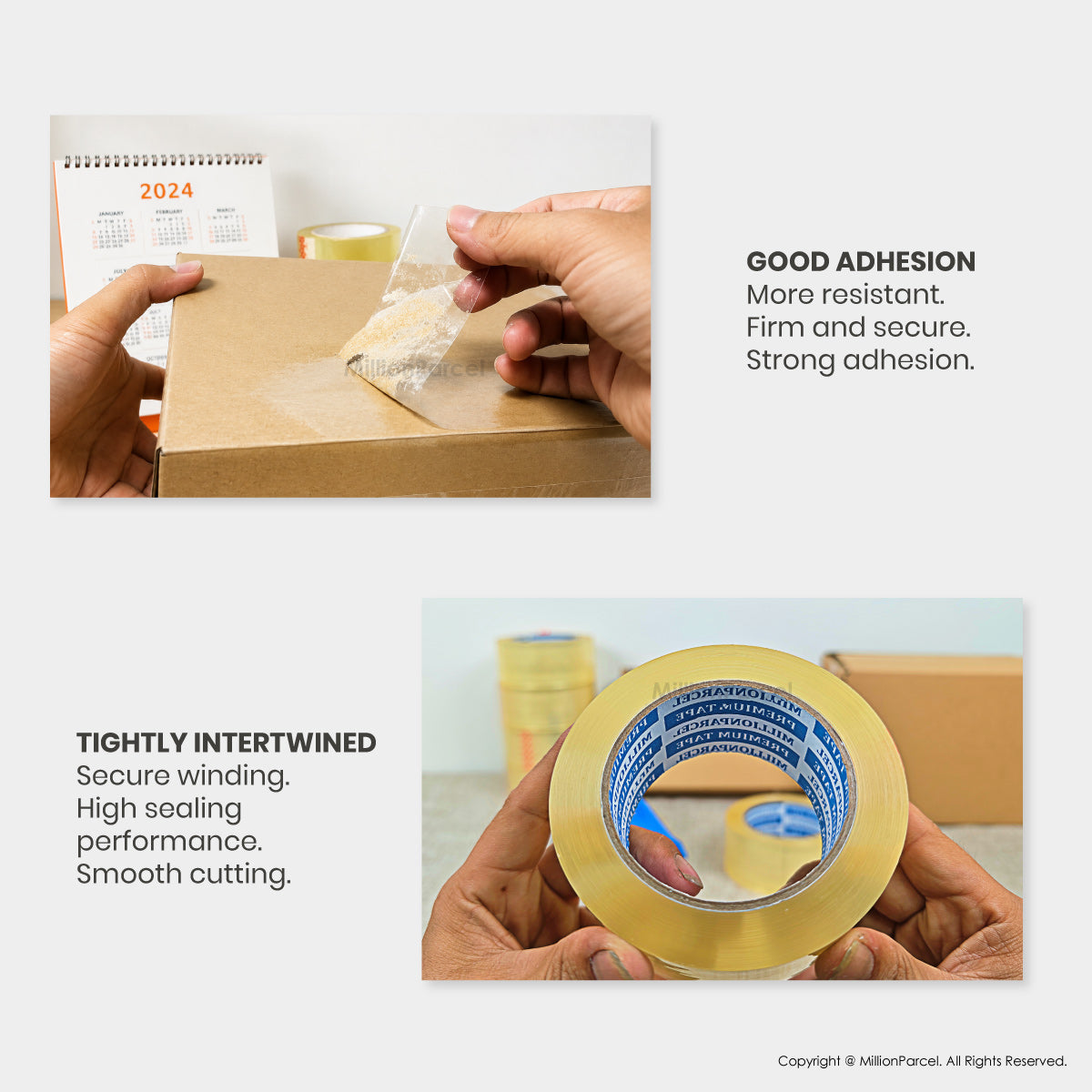 Silent Packing Tape 4.8cm x 100m | Low-Noise Carton Sealing Tape