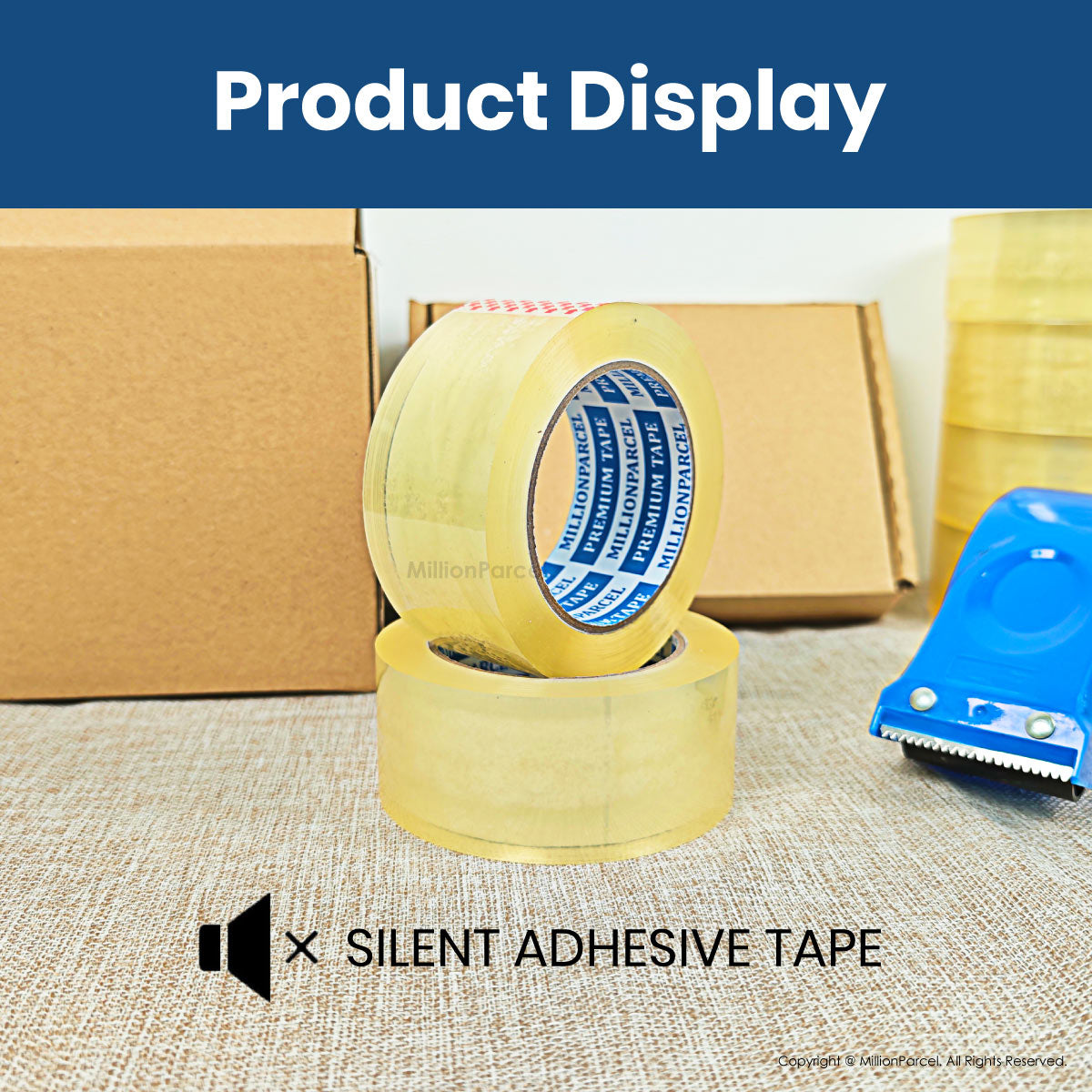 Silent Packing Tape 4.8cm x 100m | Low-Noise Carton Sealing Tape