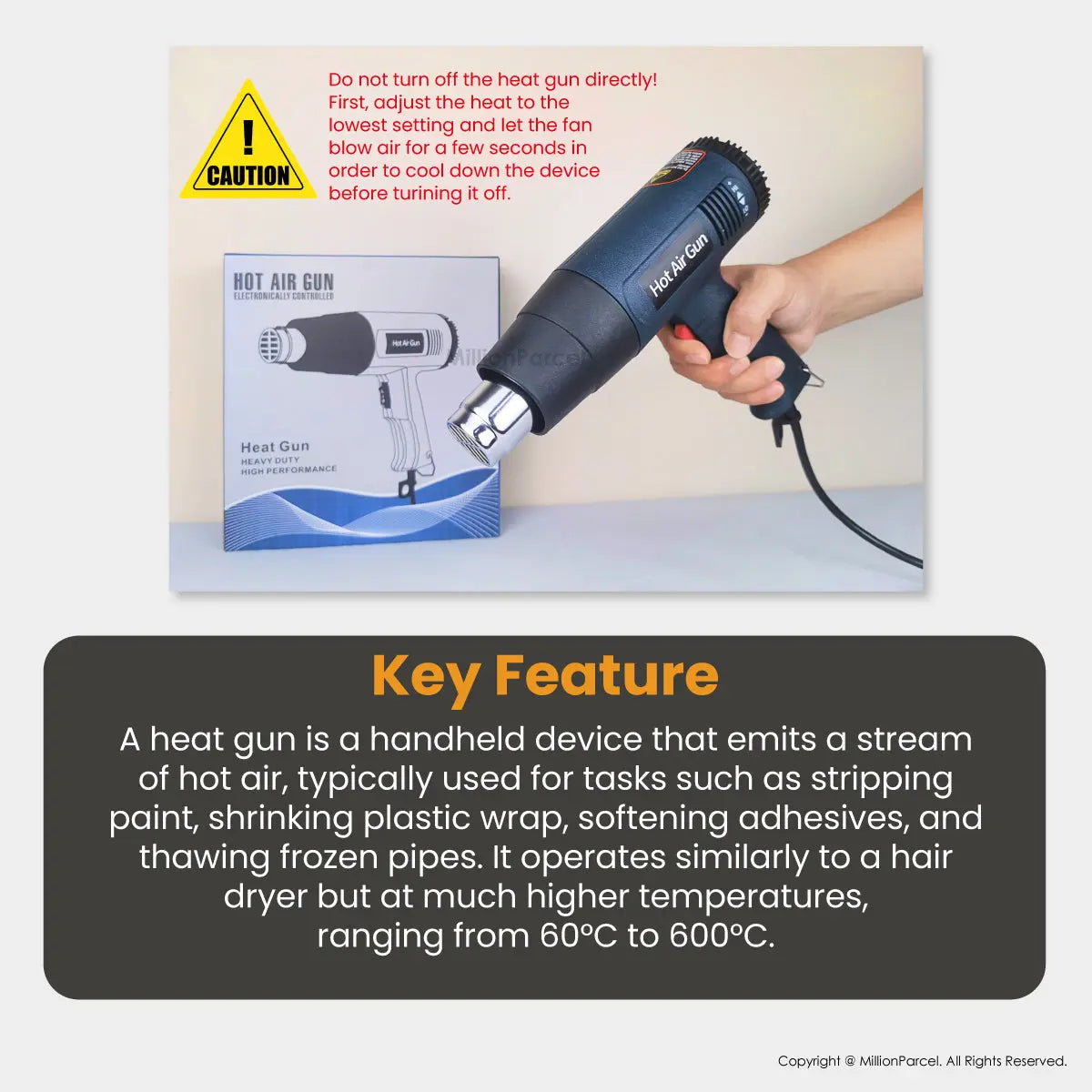 Smart Hot Air Gun | Adjustable Heat Air Machine 2000W - MillionParcel