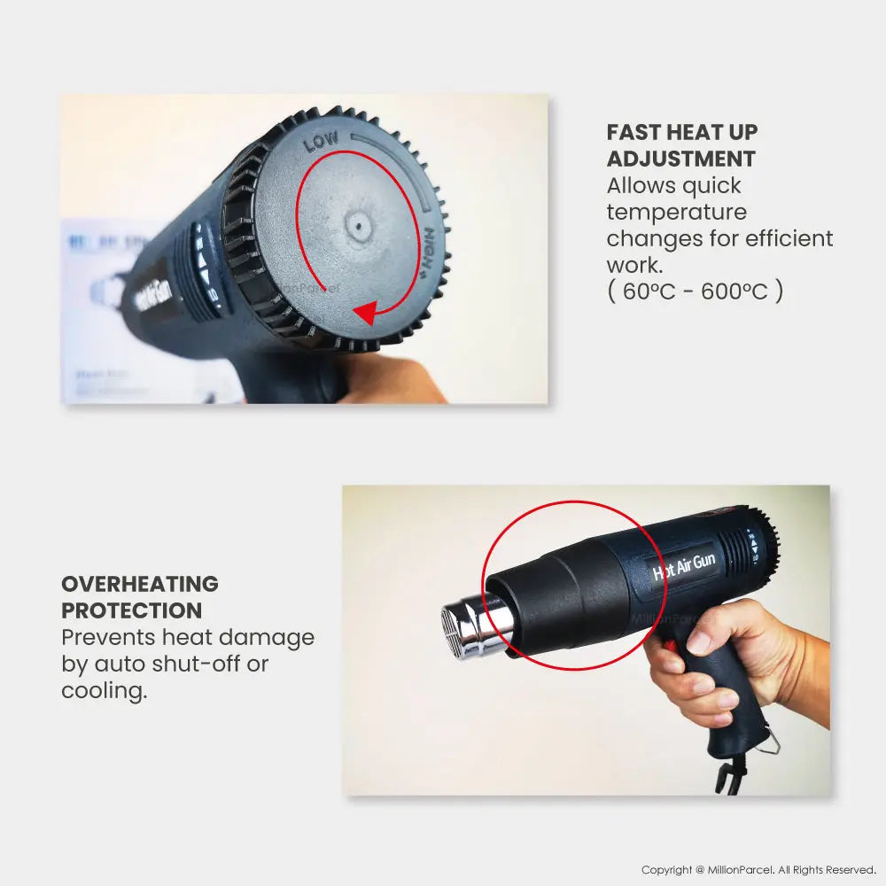 Smart Hot Air Gun | Adjustable Heat Air Machine 2000W - MillionParcel