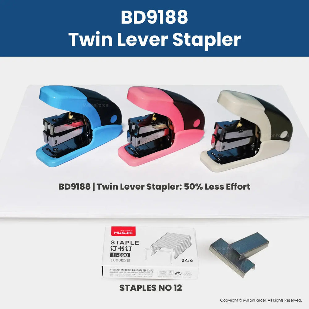 Twin Lever Stapler: 50% Less Effort | All type Stapler