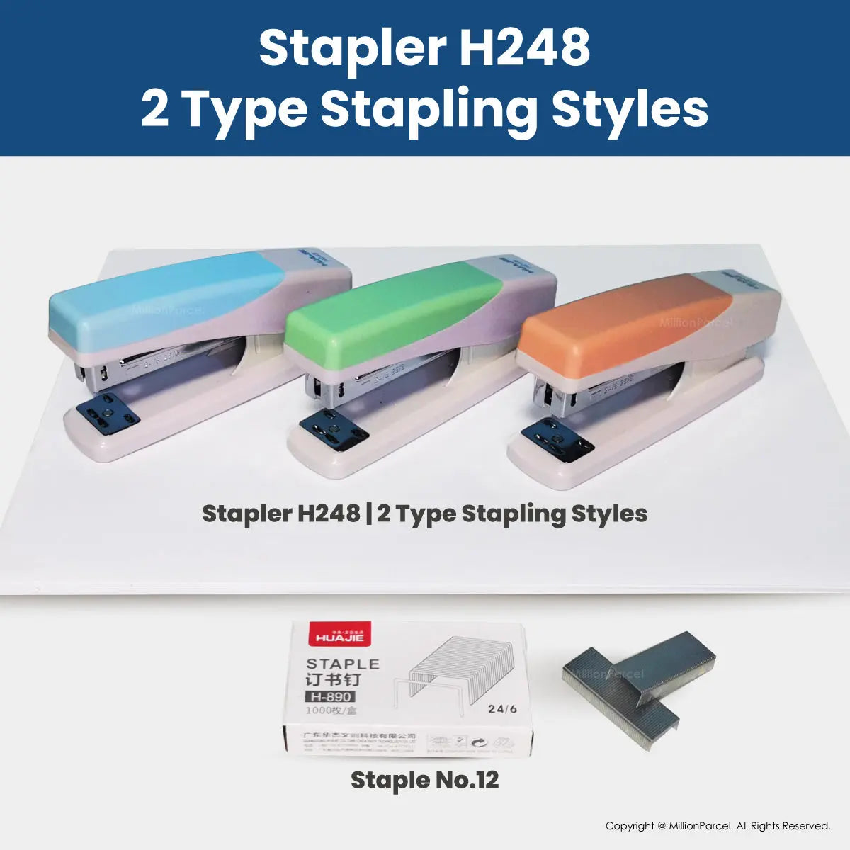 Twin Lever Stapler: 50% Less Effort | All type Stapler - MillionParcel