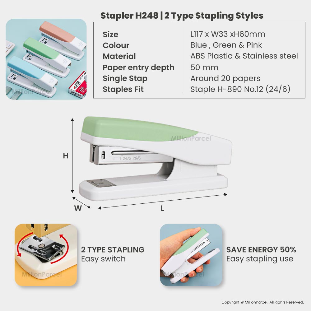 Twin Lever Stapler: 50% Less Effort | All type Stapler