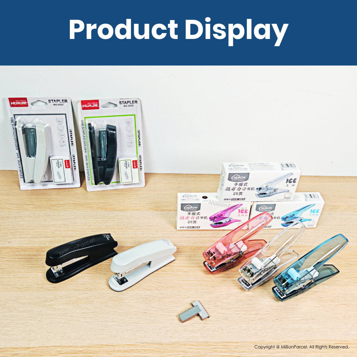 HUAJIE Office Stapler & Staples Set | 50% Less Effort, Up to 25 Sheets