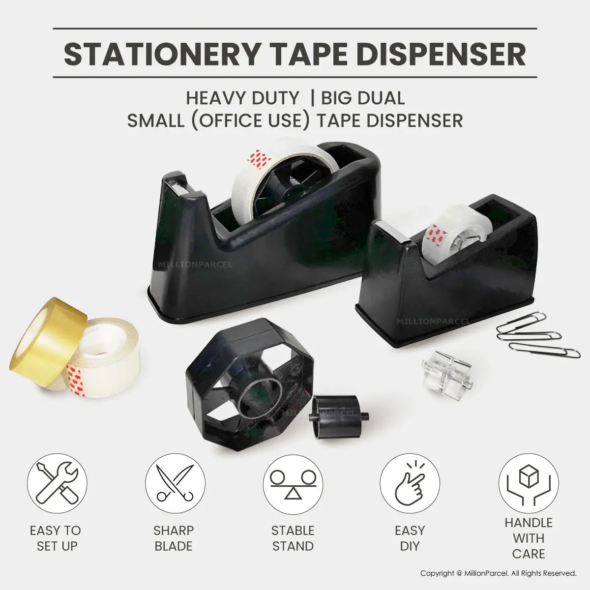 Stationery Tape Dispenser | Prefect for office & packing use - MillionParcel