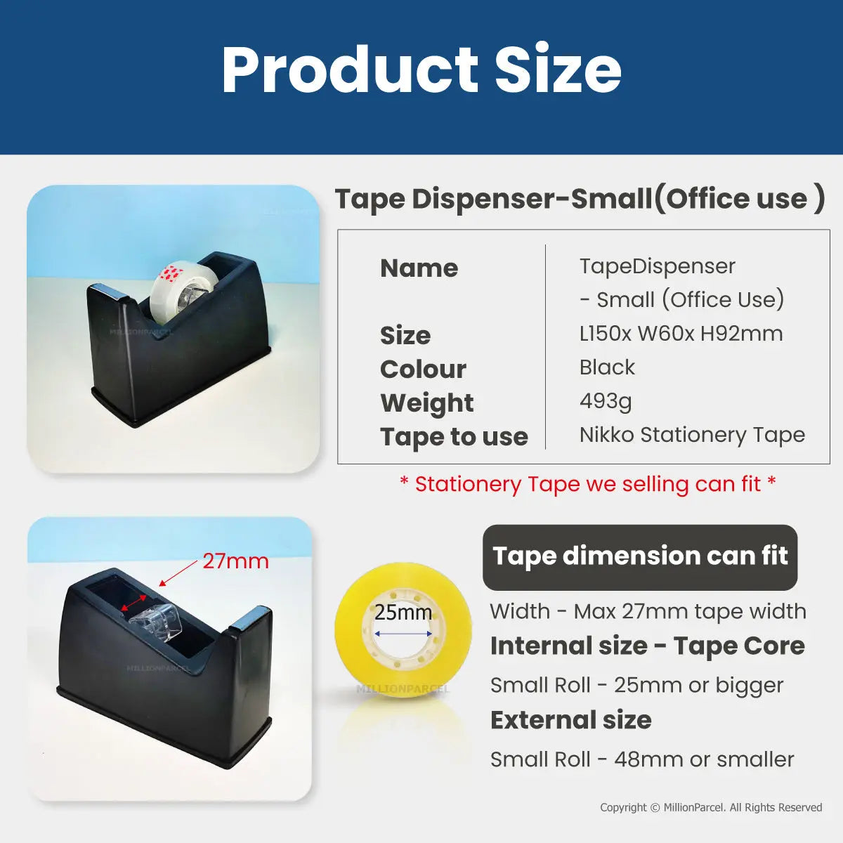 Stationery Tape Dispenser | Prefect for office & packing use - MillionParcel