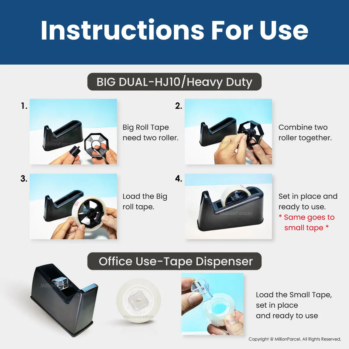 Stationery Tape Dispenser | Prefect for office & packing use - MillionParcel