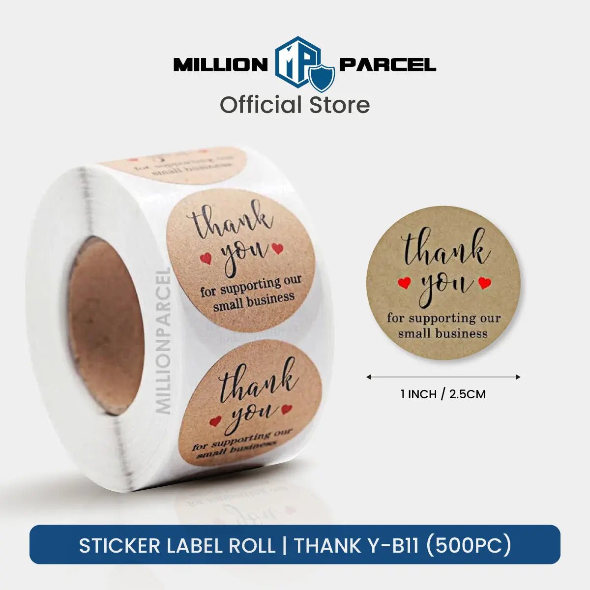 Thank You Sticker Label Roll | Handmade Stickers - MillionParcel