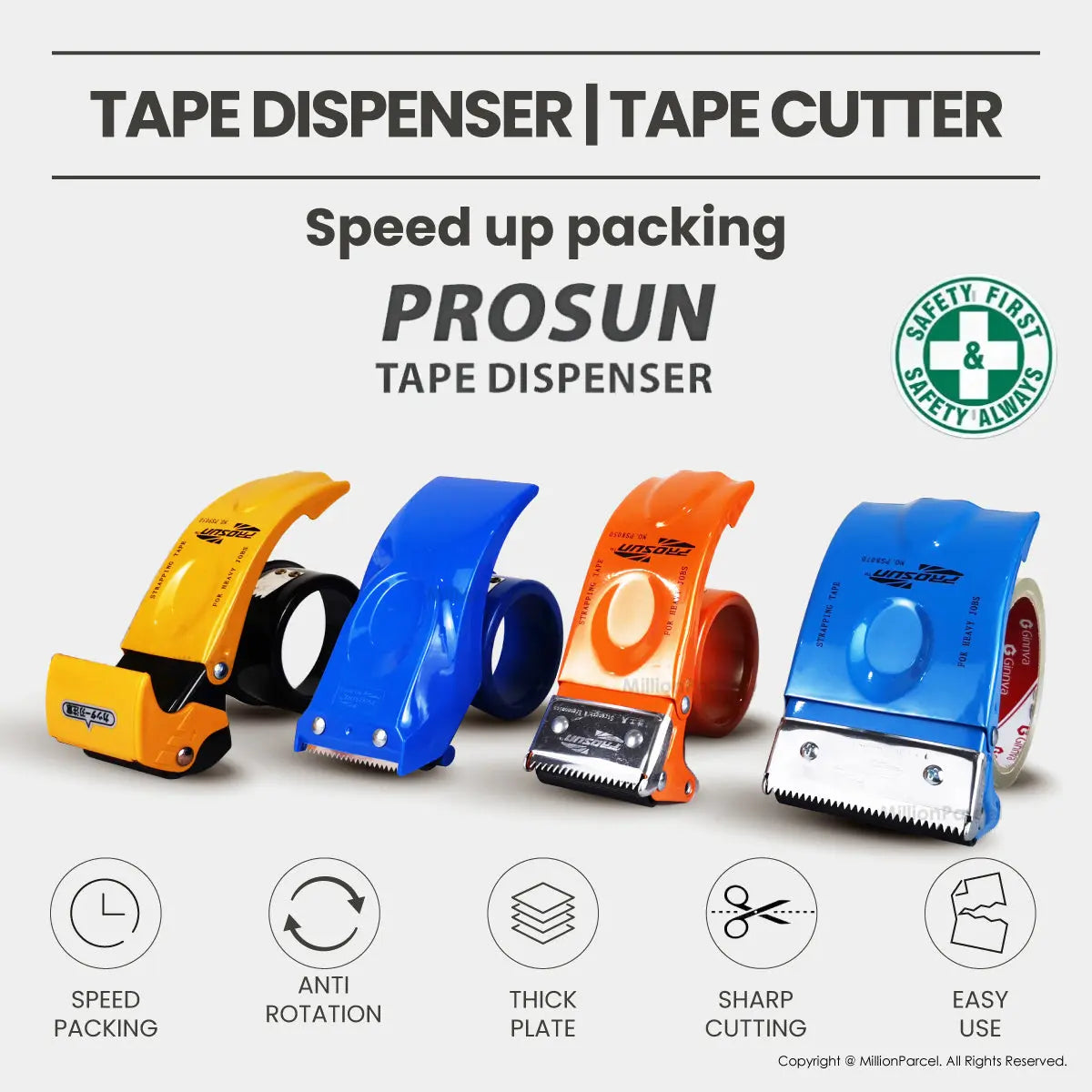 Tape Dispenser | Tape Cutter | Speed up packing - MillionParcel