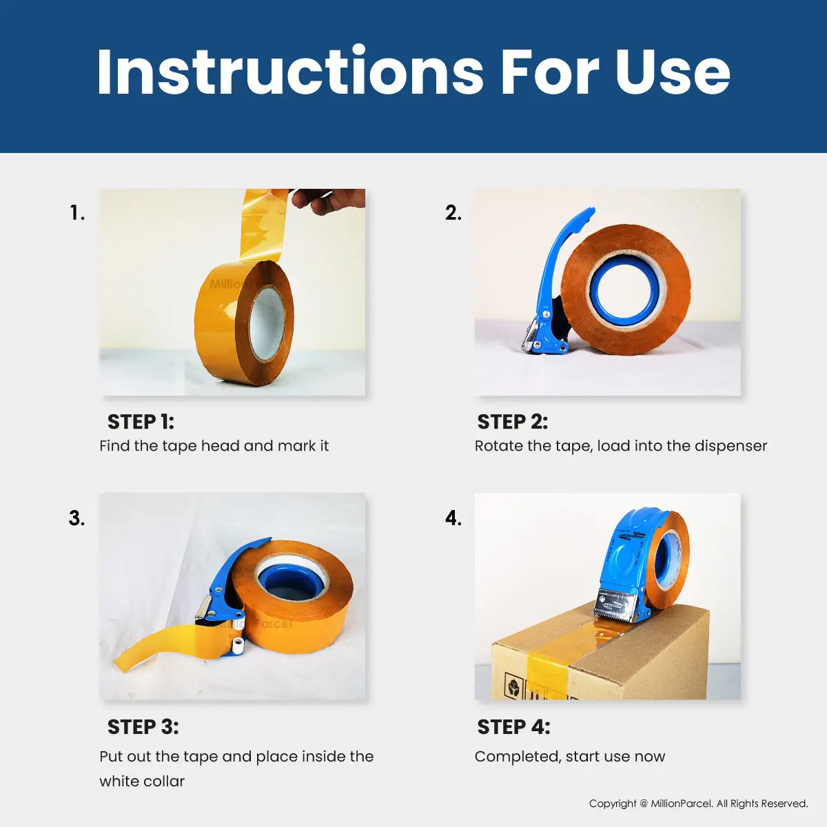 Tape Dispenser | Tape Cutter | Speed up packing - MillionParcel