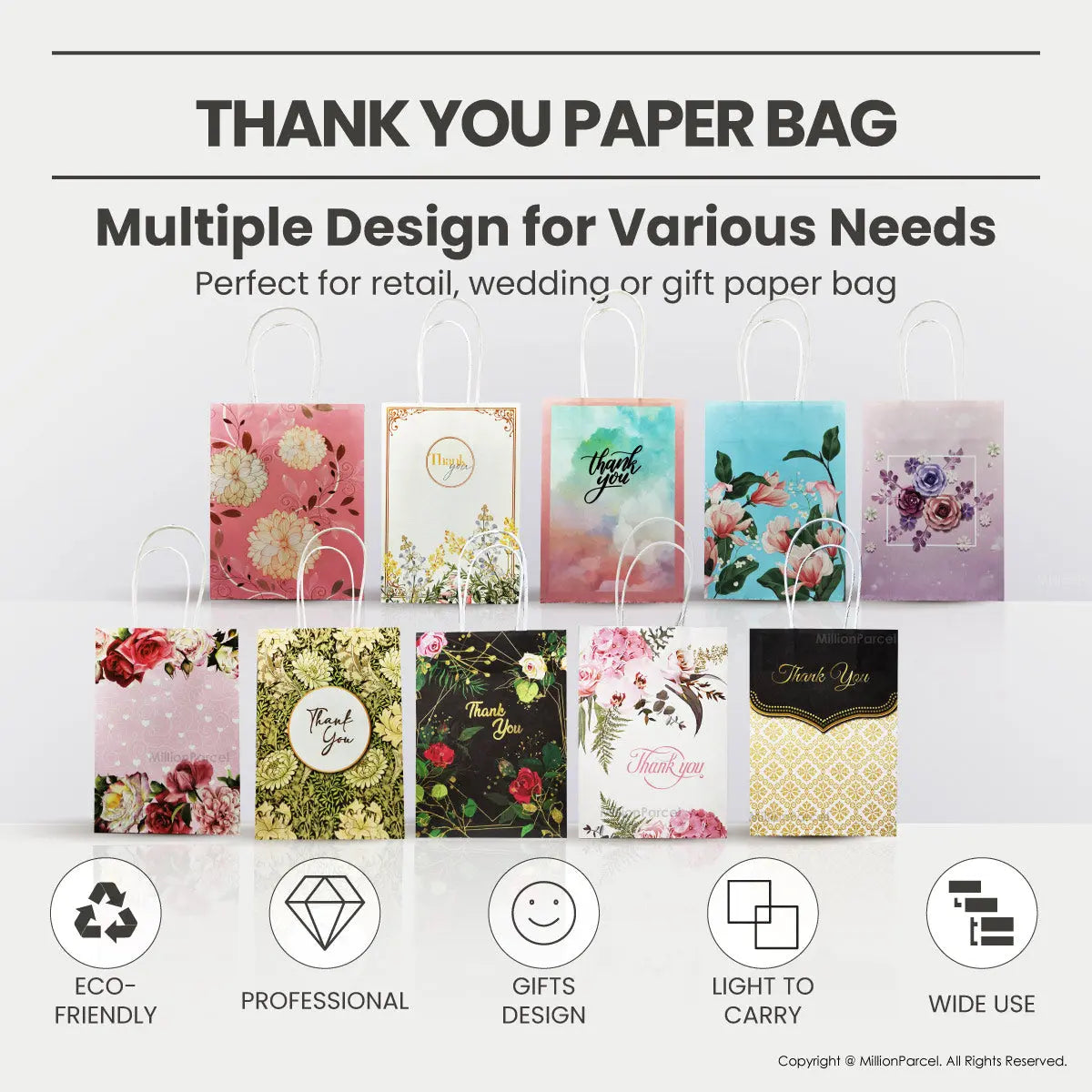 Thank You Paper Bag - Eco-Friendly - MillionParcel