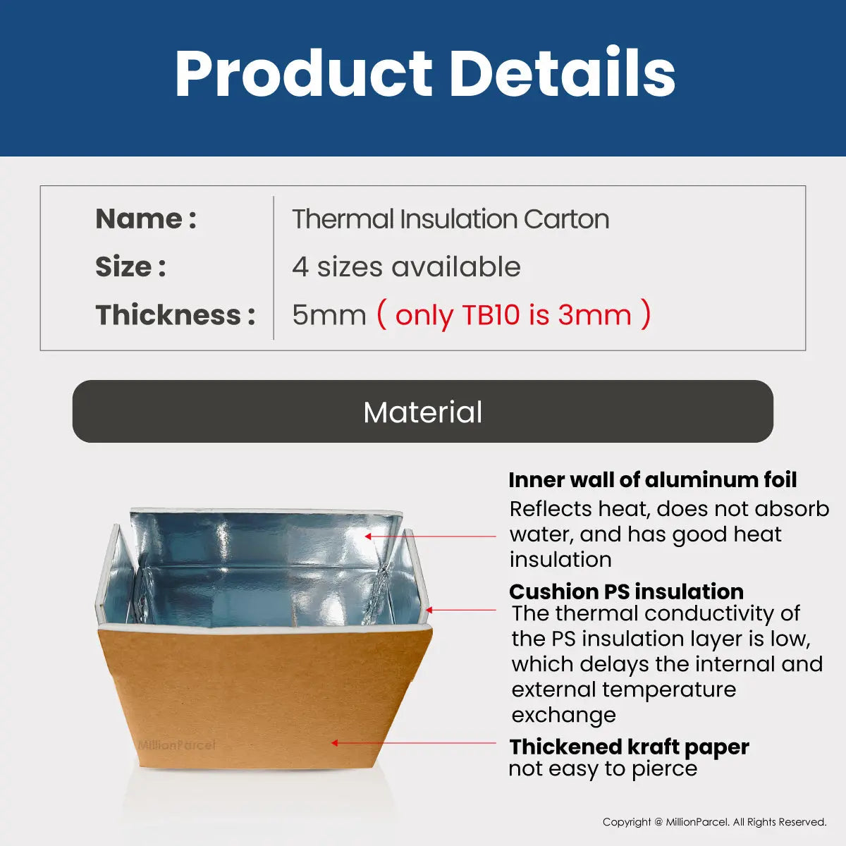 Thermal Box | Thermal Insulation Carton | Aluminum Foil Box - MillionParcel