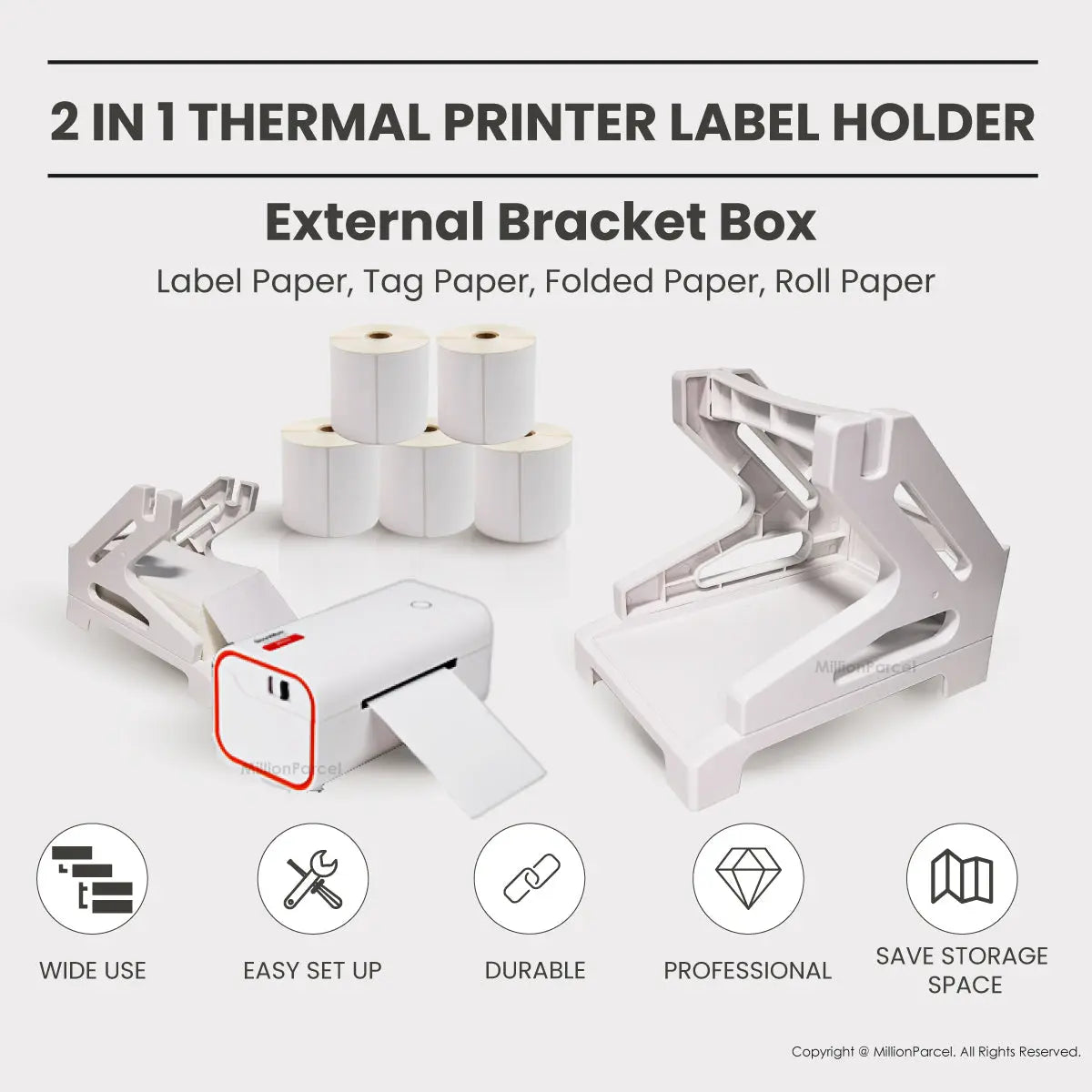 2 In 1 Thermal Printer Label Holder - MillionParcel