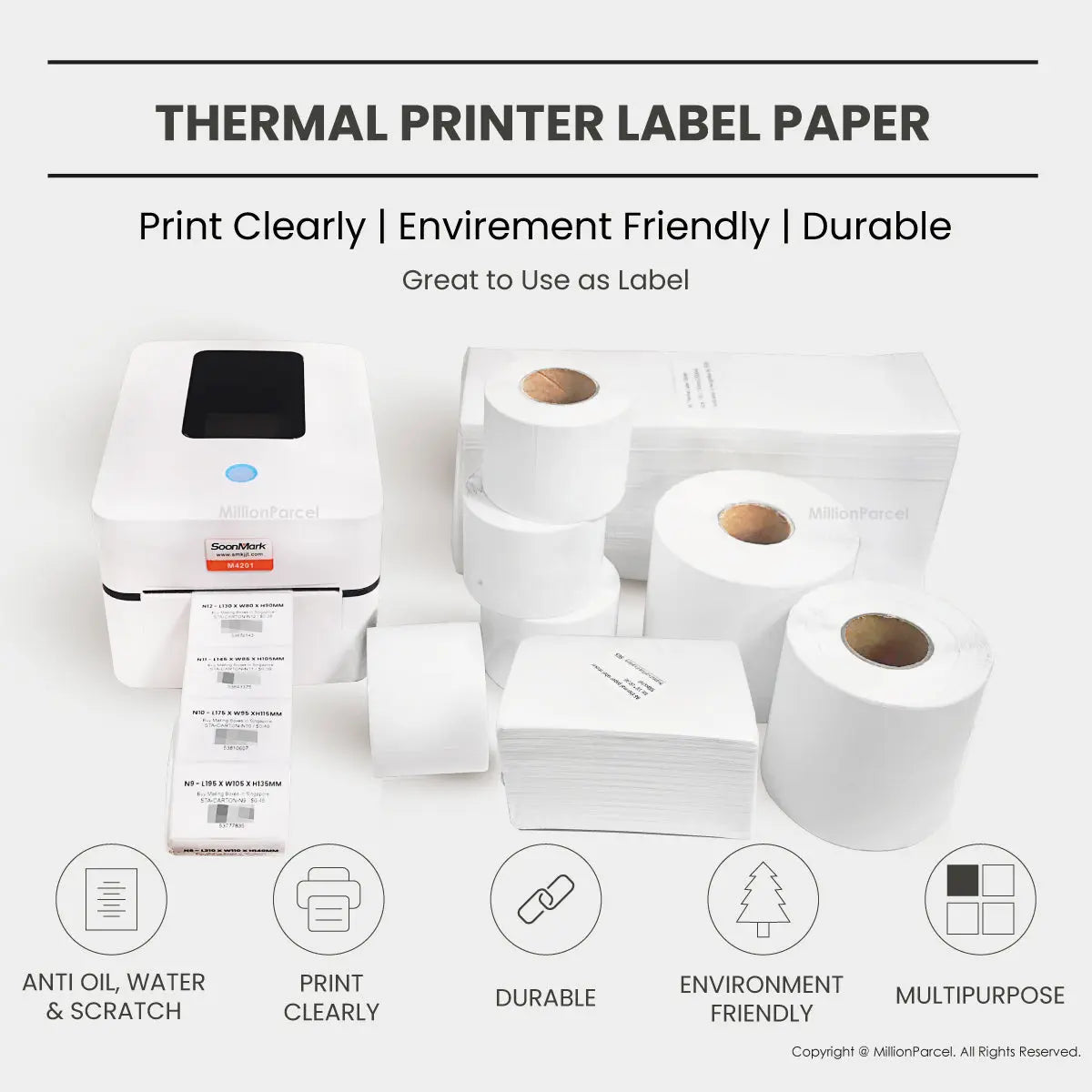 Thermal Printer Label Paper - MillionParcel