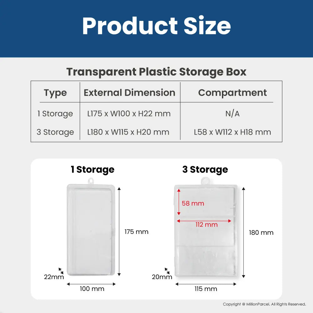 Transparent Plastic Storage Box - MillionParcel